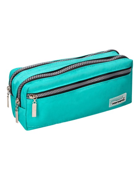 Bolso escolar liderpapel portatodo rectangular 3 bolsillos celeste 210x80x85 mm