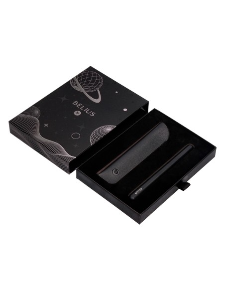 Pluma y funda de similpiel belius space b color minimalista negro tinta azul caja de diseño