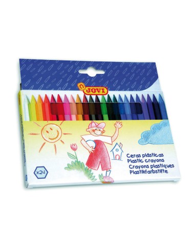 Lapices cera jovi hexagonal caja de 24 unidades...