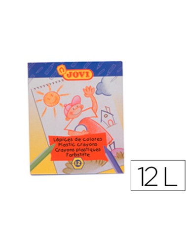 Lapices cera jovi hexagonal caja de 12 unidades...