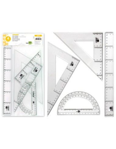 Juego escuadra y cartabon 25cm regla 30cm y...
