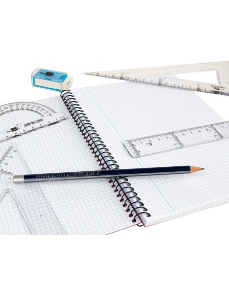 Juego escuadra y cartabon 25cm regla 30cm y semicirculo 15cm liderpapel en petaca incolora
