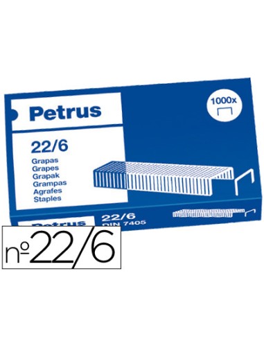 Grapas petrus nº 22/6 cobreadas caja de 1000...