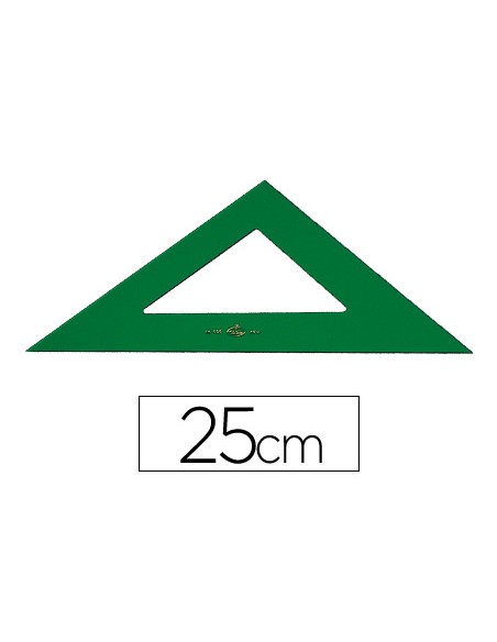 Escuadra faber castell 25 cm plastico verde