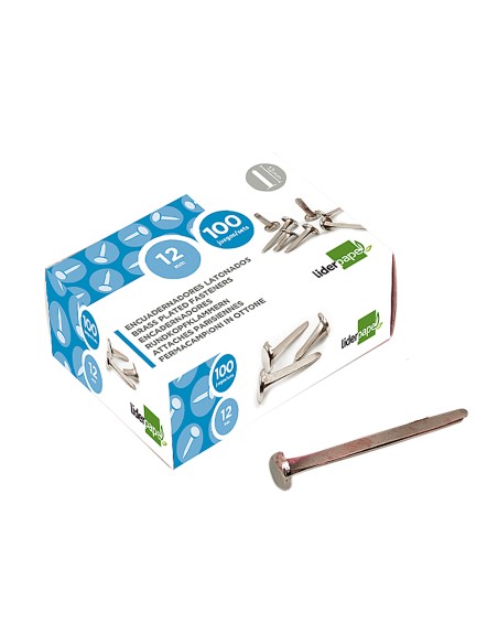 Encuadernadores liderpapel niquelados n.7 31 mm caja de 100 unidades