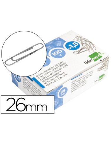 Clips liderpapel nº1,5 labiados 26 mm caja de...