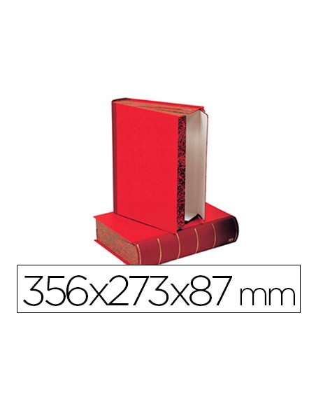 Caja transferencia liderpapel lomo libro de 80 mm color rojo356x273x87 mm