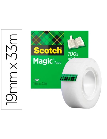 Cinta adhesiva scotch-magic invisible 33 m x 19 mm