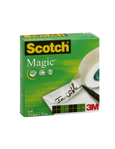 Cinta adhesiva scotch magic invisible 33 m x 12 mm