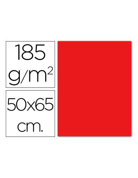 Cartulina guarro roja 50x65 cm 185 gr