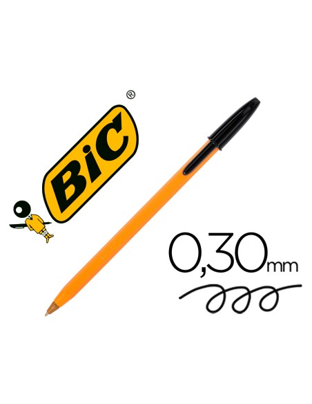 Boligrafo bic naranja fine original negro