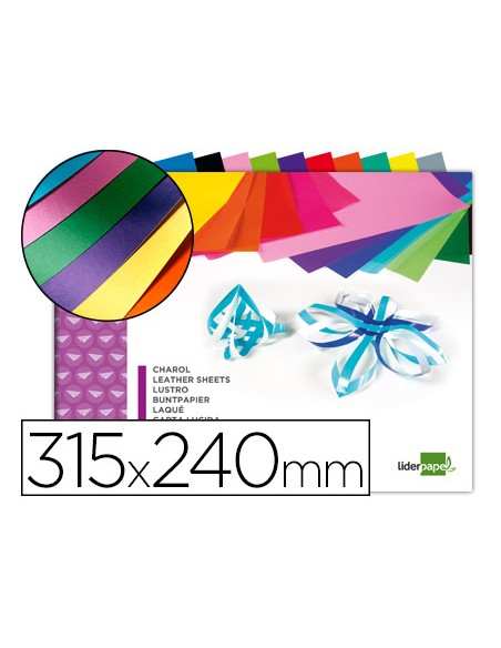 Bloc trabajos manuales liderpapel charol 240x315mm 10 hojas colores surtidos