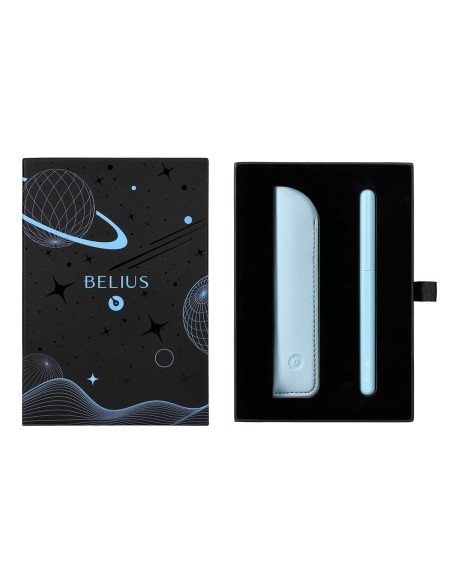Pluma y funda de similpiel belius space b color minimalista azul tinta azul caja de diseño