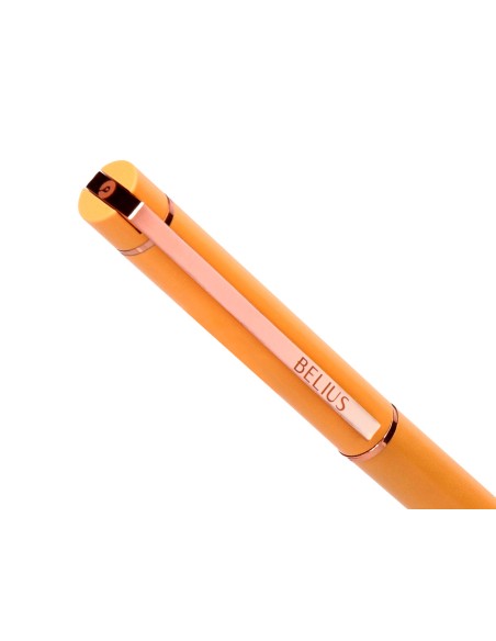 Boligrafo belius rose aluminio color naranja/oro rosa tinta azul caja de diseño