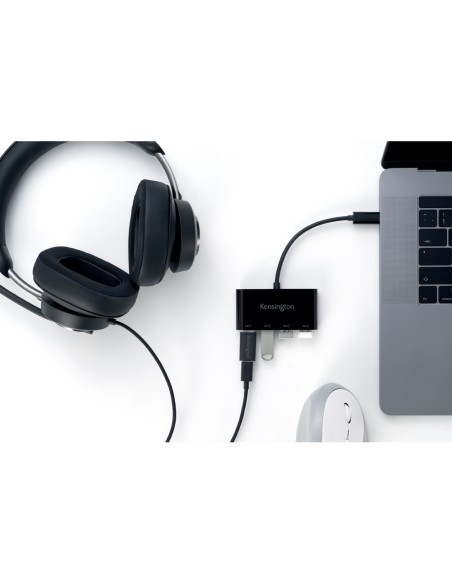 Hub kensington ch1200 usb-c de 10gbps cargador y 4 puertos usb-a 3.2
