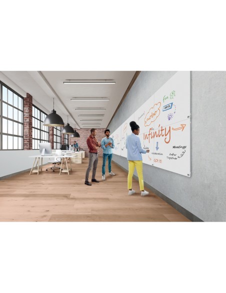 Pizarra blanca nobo infinity sin marco acero lacado magnetico 1200x900 mm