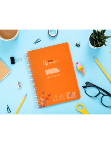 Cuaderno espiral liderpapel a5 pautaguia tapa...