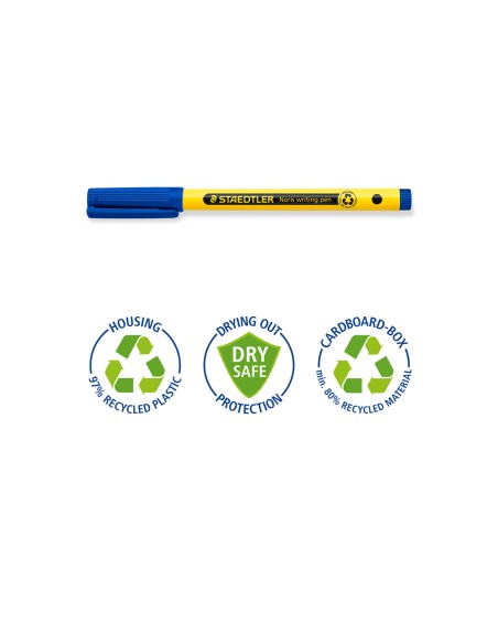 Rotulador staedtler noris writing pen 307 tinta base de agua punta fina trazo 0,6 mm azul