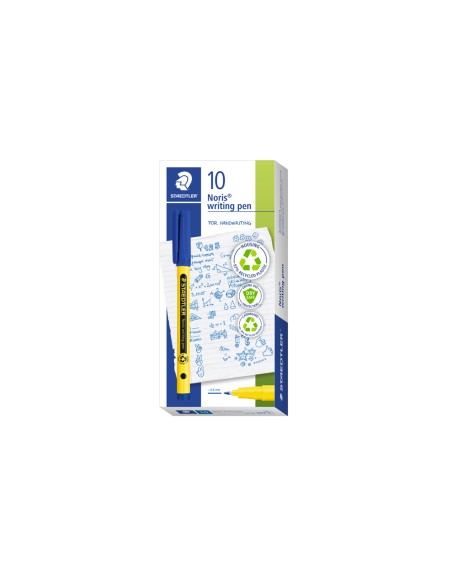 Rotulador staedtler noris writing pen 307 tinta base de agua punta fina trazo 0,6 mm azul