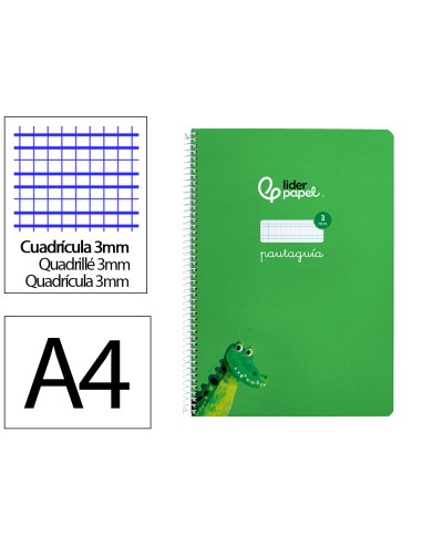 Cuaderno espiral liderpapel a4 pautaguia tapa...