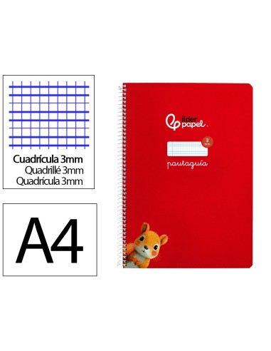Cuaderno espiral liderpapel a4 pautaguia tapa...