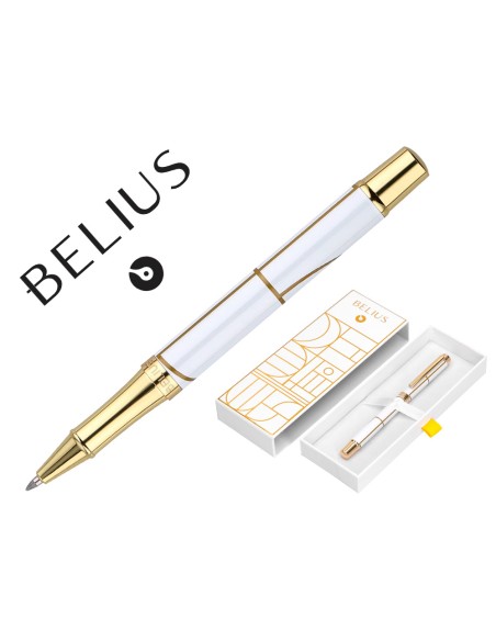 Roller belius carte blanche color blanco y dorado tinta negra caja de diseño