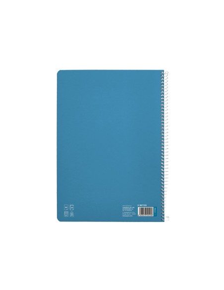 Cuaderno espiral liderpapel a4 pautaguia tapa dura 80h 90 gr cuadro pautado 2,5mm color azul