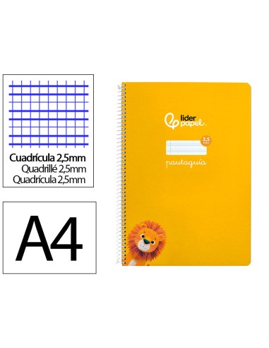 Cuaderno espiral liderpapel a4 pautaguia tapa...