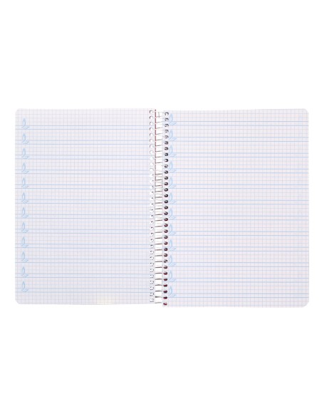 Cuaderno espiral liderpapel a5 pautaguia tapa blanda 40h 75gr cuadro pautado 5mm color rojo