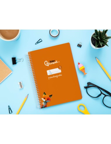 Cuaderno espiral liderpapel a5 pautaguia tapa...