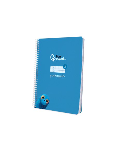 Cuaderno espiral liderpapel a5 pautaguia tapa blanda 40h 75gr cuadro pautado 5mm color azul