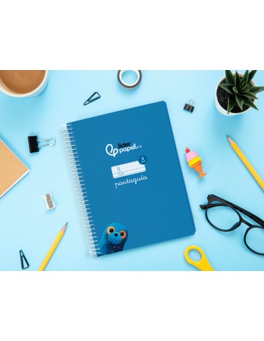Cuaderno espiral liderpapel a5 pautaguia tapa...