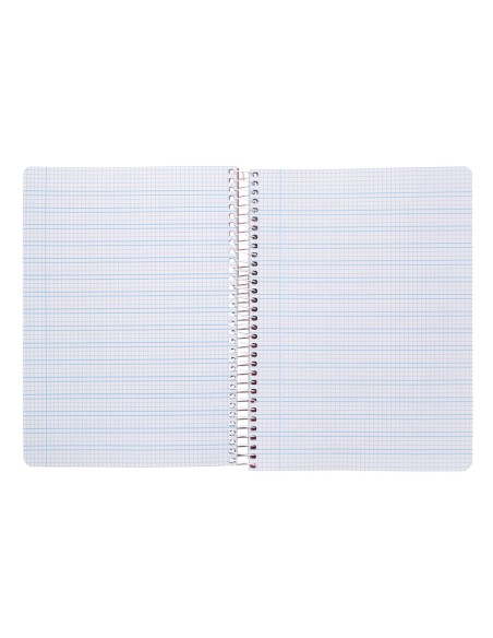 Cuaderno espiral liderpapel a5 pautaguia tapa plastico 80h 90gr cuadro pautado 3 mm con margen color verde