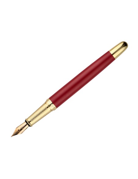 Pluma y estuche belius soiree color art deco granate y dorado tinta azul caja de diseño