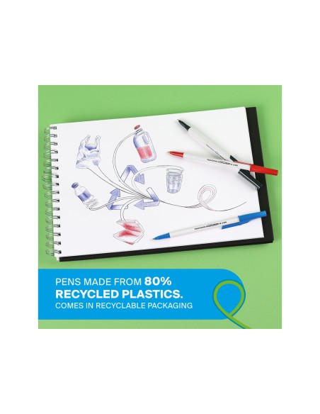 Boligrafo paper mate kilometrico punta 1 mm plastico reciclado 80% color negro