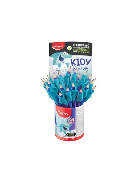 Lapices de grafito maped hb con goma borrar + adaptador ergonomico cubilete de 22 unidades