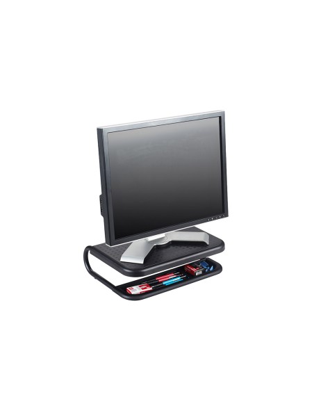 Soporte q-connect para portatil y monitor de pc con bandeja organizadora color negro 380x295x110 mm