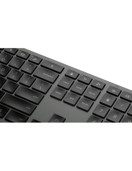 Teclado hp 975 dual inalambrico bluetooth 5.0 retroiluminacion usb-c color gris