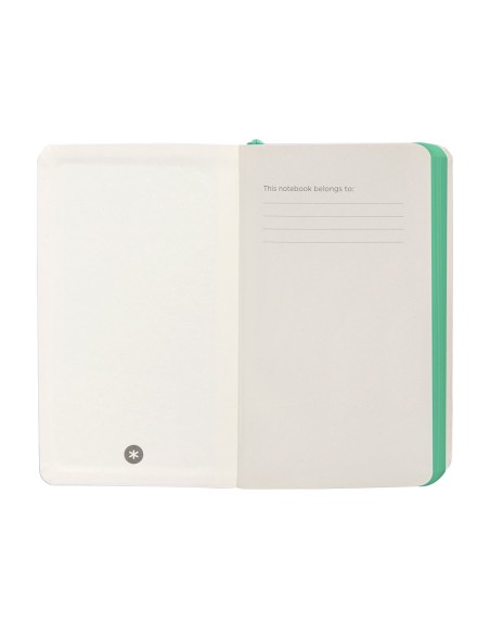 Cuaderno con gomilla antartik notes tapa blanda a6 cuadricula gris y turquesa 100 hojas 80 gr fsc