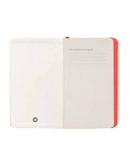 Cuaderno con gomilla antartik notes tapa blanda a6 cuadricula negro y rojo 100 hojas 80 gr fsc