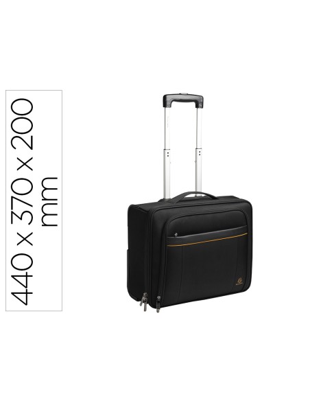 Maletin para portatil exacompta valisette exactive 15.6\" slim con asa extraible color negro 440x370x200 mm