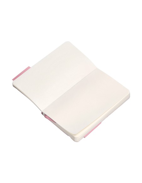 Cuaderno con gomilla antartik notes tapa blanda a6 hojas lisas rosa pastel 100 hojas 80 gr fsc