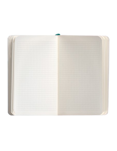 Cuaderno con gomilla antartik notes tapa blanda a6 cuadricula verde aguamarina 100 hojas 80 gr fsc
