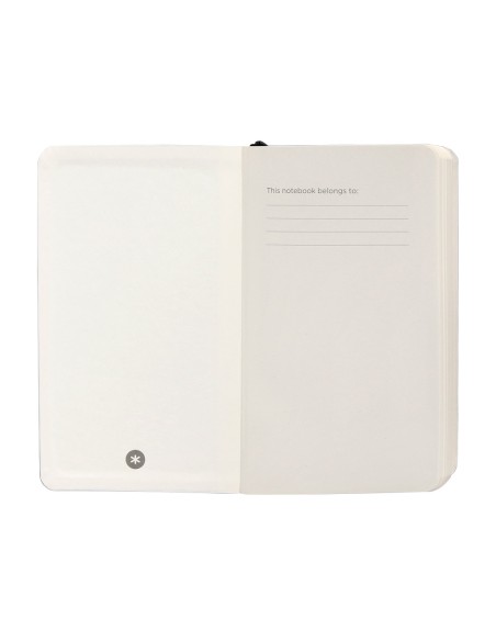 Cuaderno con gomilla antartik notes tapa blanda a6 cuadricula negro 100 hojas 80 gr fsc