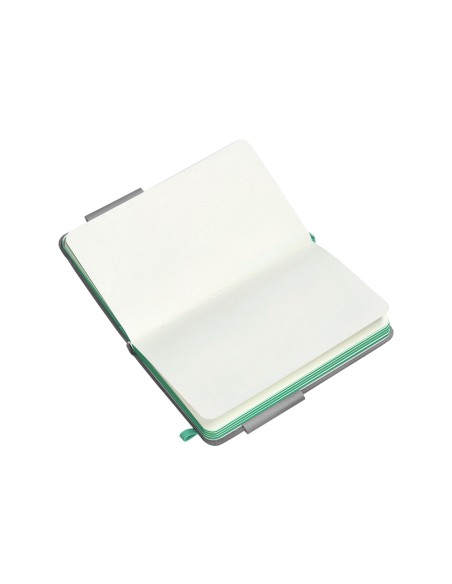 Cuaderno con gomilla antartik notes tapa dura a6 hojas lisas gris y turquesa 100 hojas 80 gr fsc