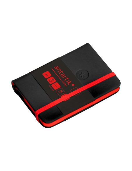 Cuaderno con gomilla antartik notes tapa dura a7 hojas lisas negro y rojo 80 hojas 80 gr fsc