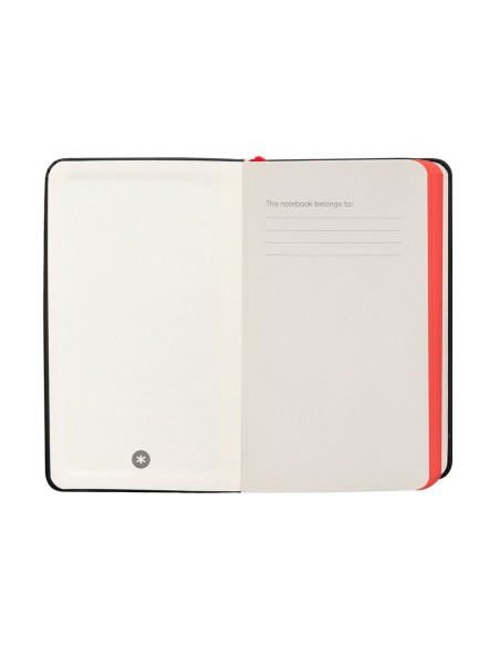 Cuaderno con gomilla antartik notes tapa dura a6 hojas rayas negro y rojo 100 hojas 80 gr fsc