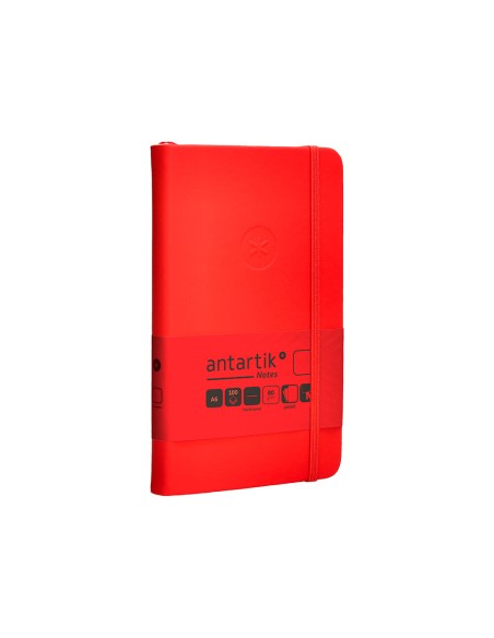 Cuaderno con gomilla antartik notes tapa dura a6 hojas lisas rojo 100 hojas 80 gr fsc