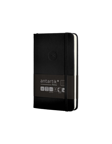 Cuaderno con gomilla antartik notes tapa dura a6 hojas rayas negro 100 hojas 80 gr fsc