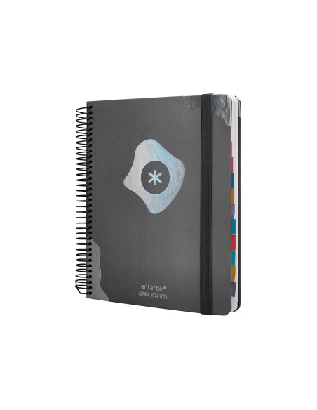 Agenda escolar antartik año 24 - 25 curso coleccion maximal black día página a5